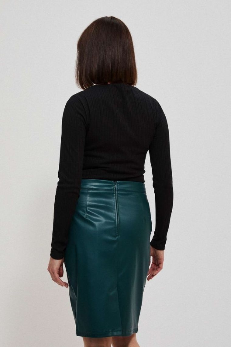 Bluzka damska z długim rękawem, czarna, Moodo