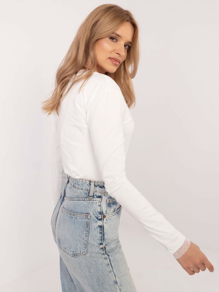 Bluzka damska z długim rękawem, ecru, Calimera