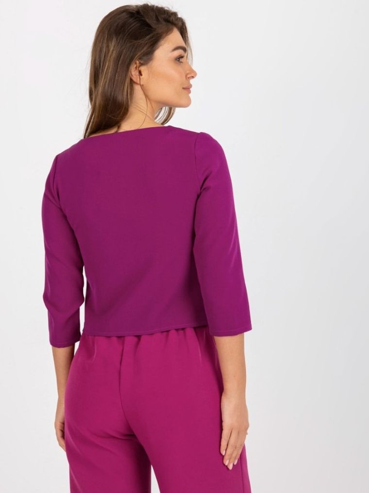 Bluzka damska z długim rękawem, fioletowa, Lakerta