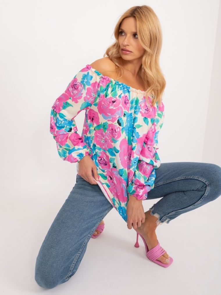 Bluzka damska z długim rękawem, mix, Rue Paris