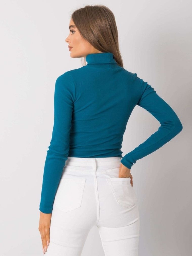 Bluzka damska z długim rękawem, niebieska, Rue Paris