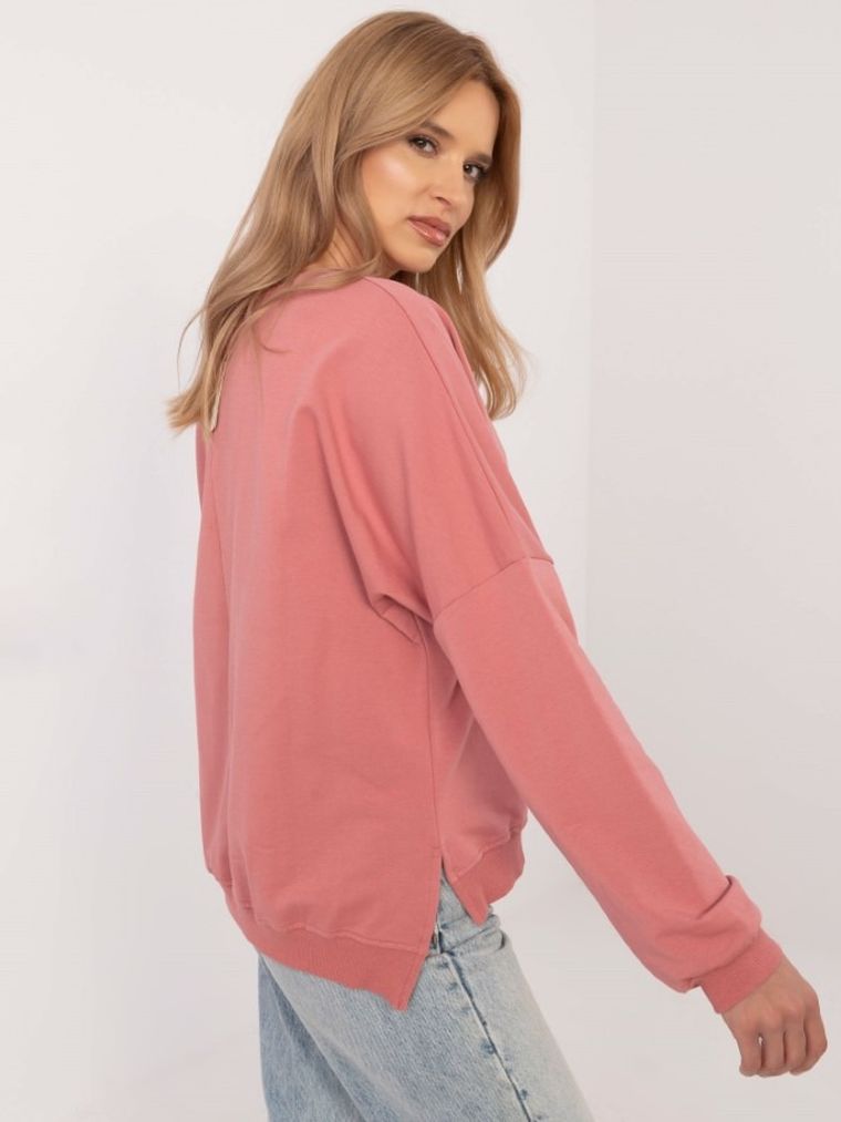 Bluzka damska z długim rękawem, różowa, Calimera