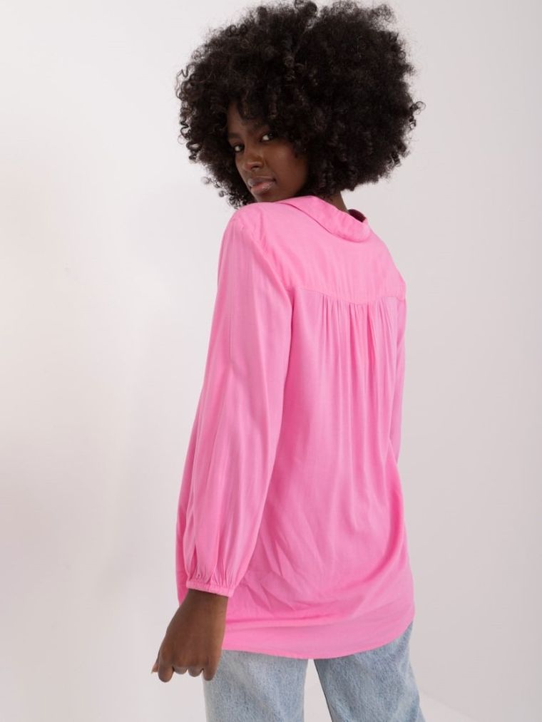 Bluzka damska z długim rękawem, różowa, Sublevel