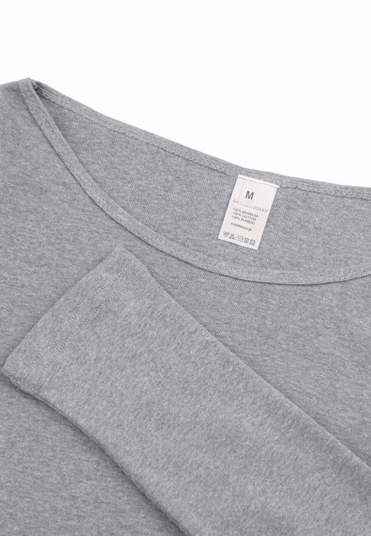 Bluzka damska z długim rękawem, szara, Golden Queen