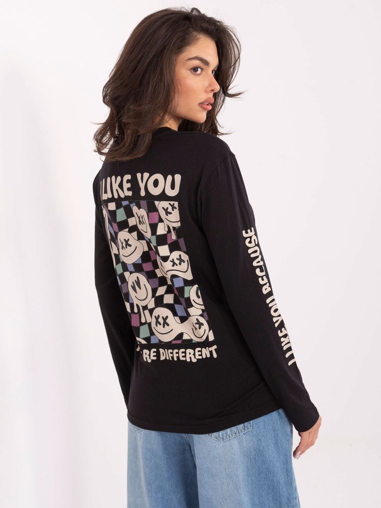 Bluzka damska z długim rękawem, szara, Sublevel