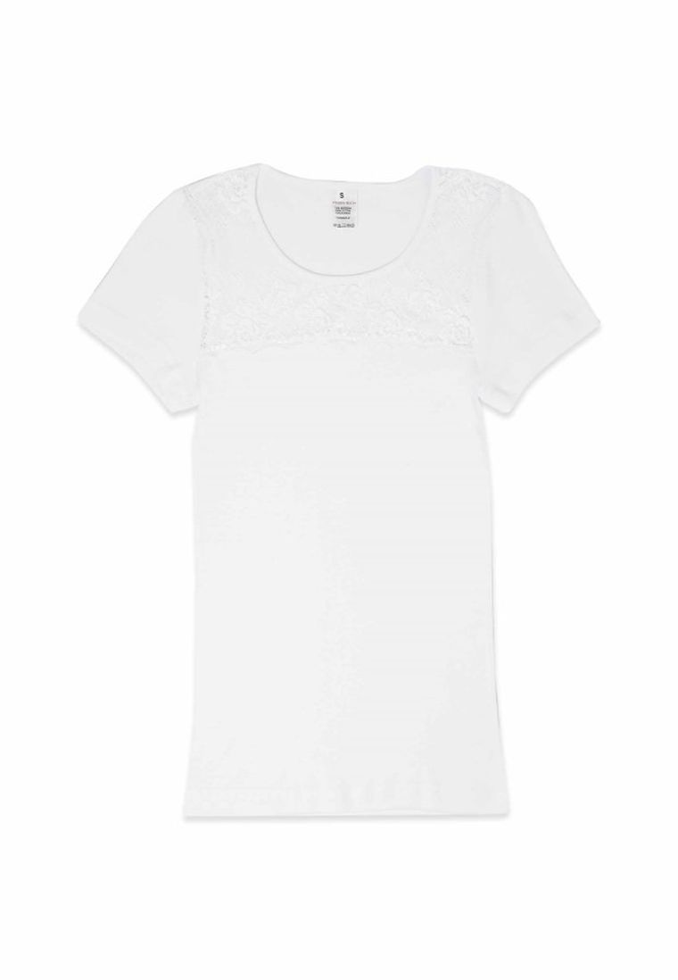 Bluzka damska z krótkim rękawem, biała, Golden Queen