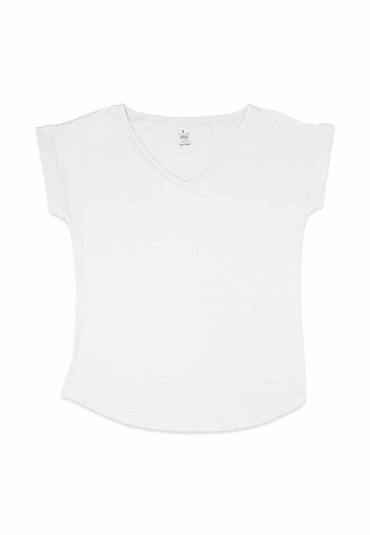 Bluzka damska z krótkim rękawem, biała, Golden Queen