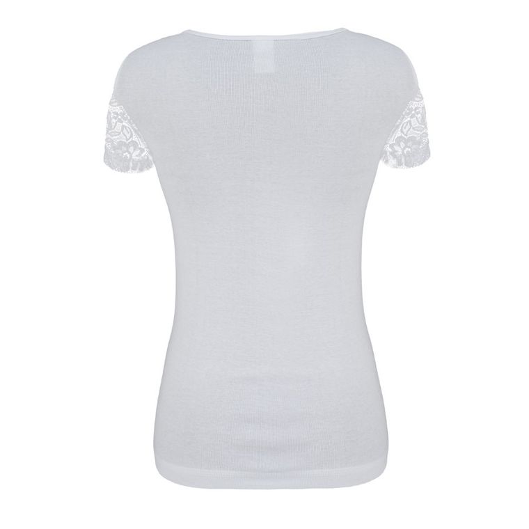 Bluzka damska z krótkim rękawem, biała, Martyna, Golden Queen