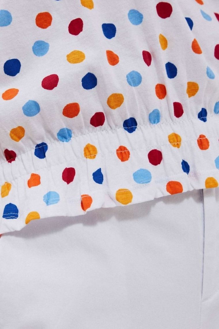 Bluzka damska z krótkim rękawem, biała, Moodo