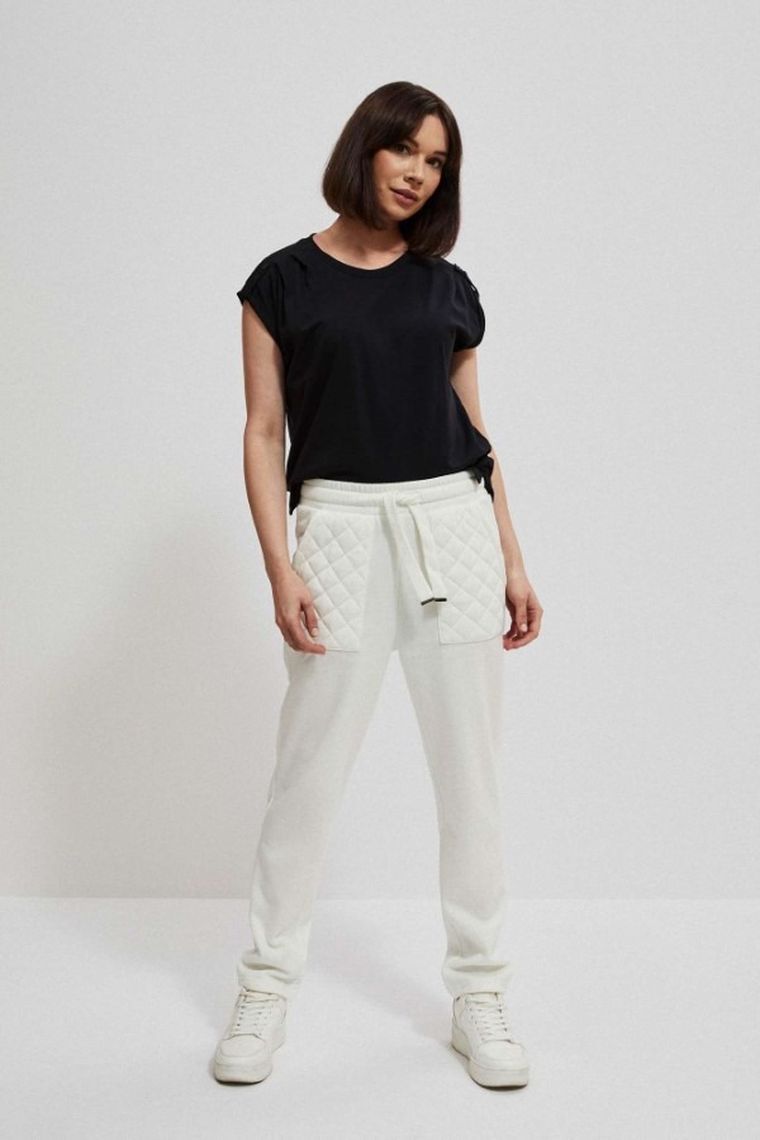 Bluzka damska z krótkim rękawem, czarna, Moodo