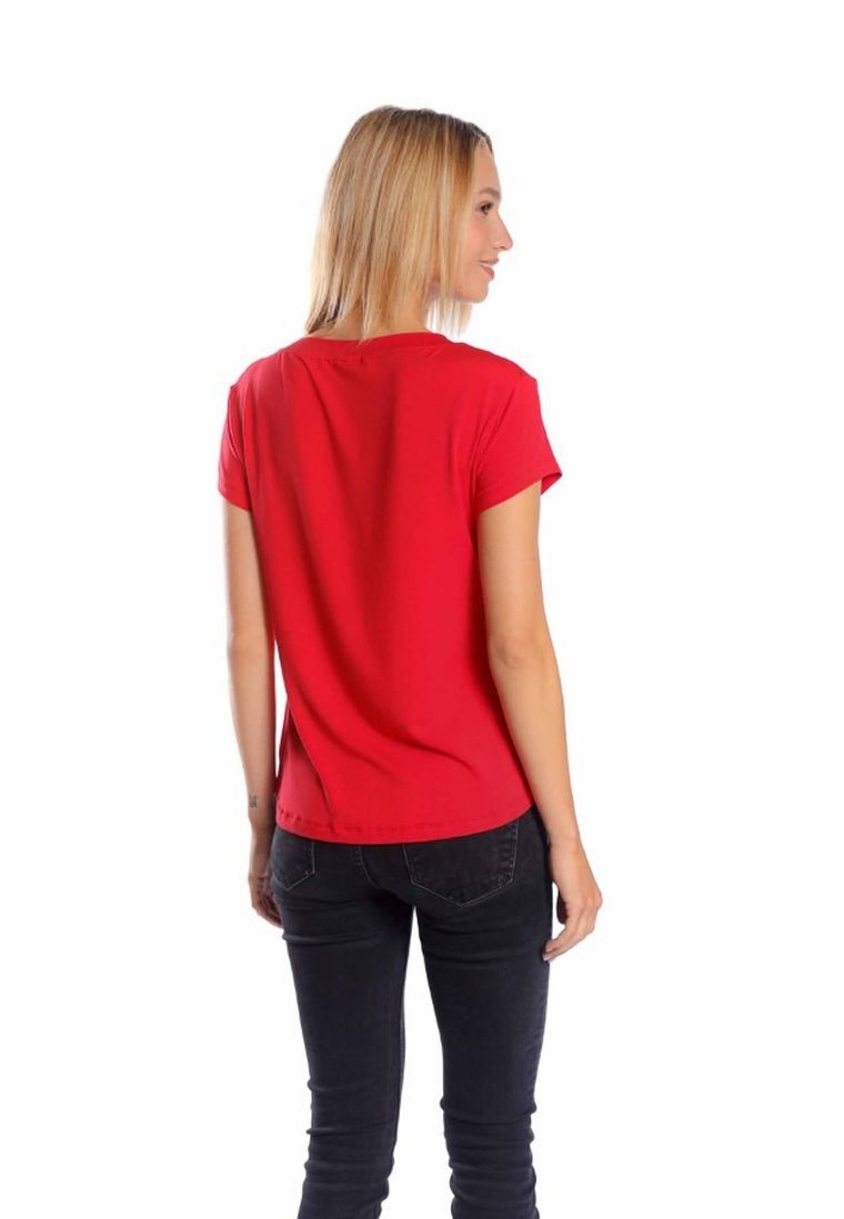 Bluzka damska z krótkim rękawem, czerwona, Golden Queen