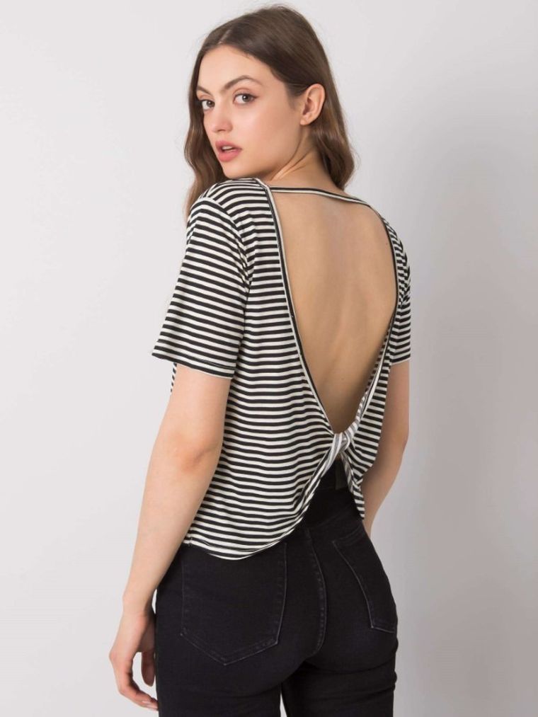 Bluzka damska z krótkim rękawem, mix, Rue Paris