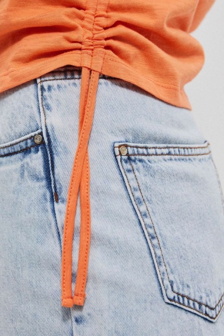 Bluzka damska z krótkim rękawem, pomarańczowa, Moodo