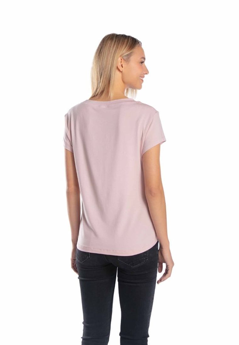 Bluzka damska z krótkim rękawem, różowa, Golden Queen