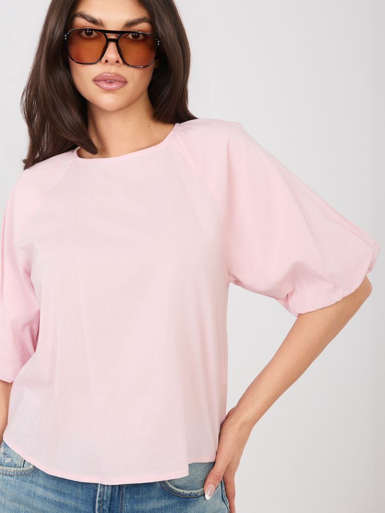 Bluzka damska z krótkim rękawem, różowa, Sublevel
