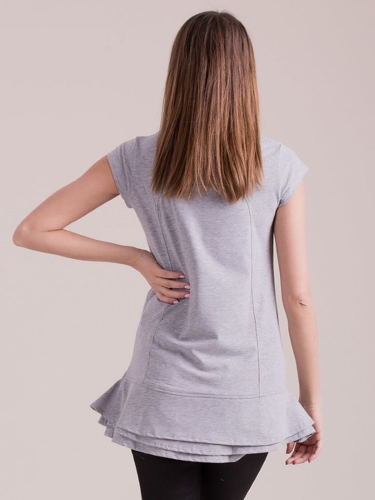 Bluzka damska z krótkim rękawem, szara, Factory Price