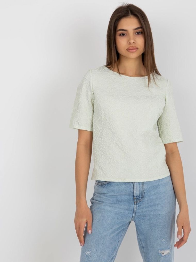 Bluzka damska z krótkim rękawem, zielona, Lakerta