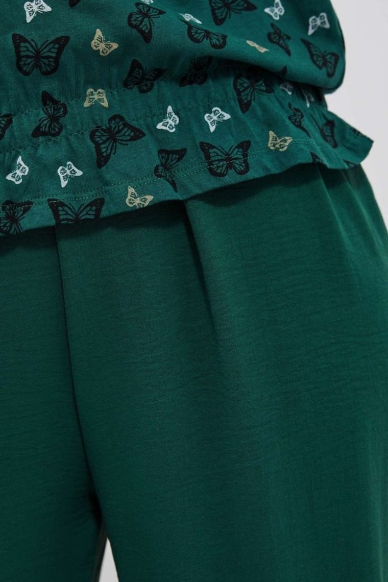 Bluzka damska z krótkim rękawem, zielona, Moodo