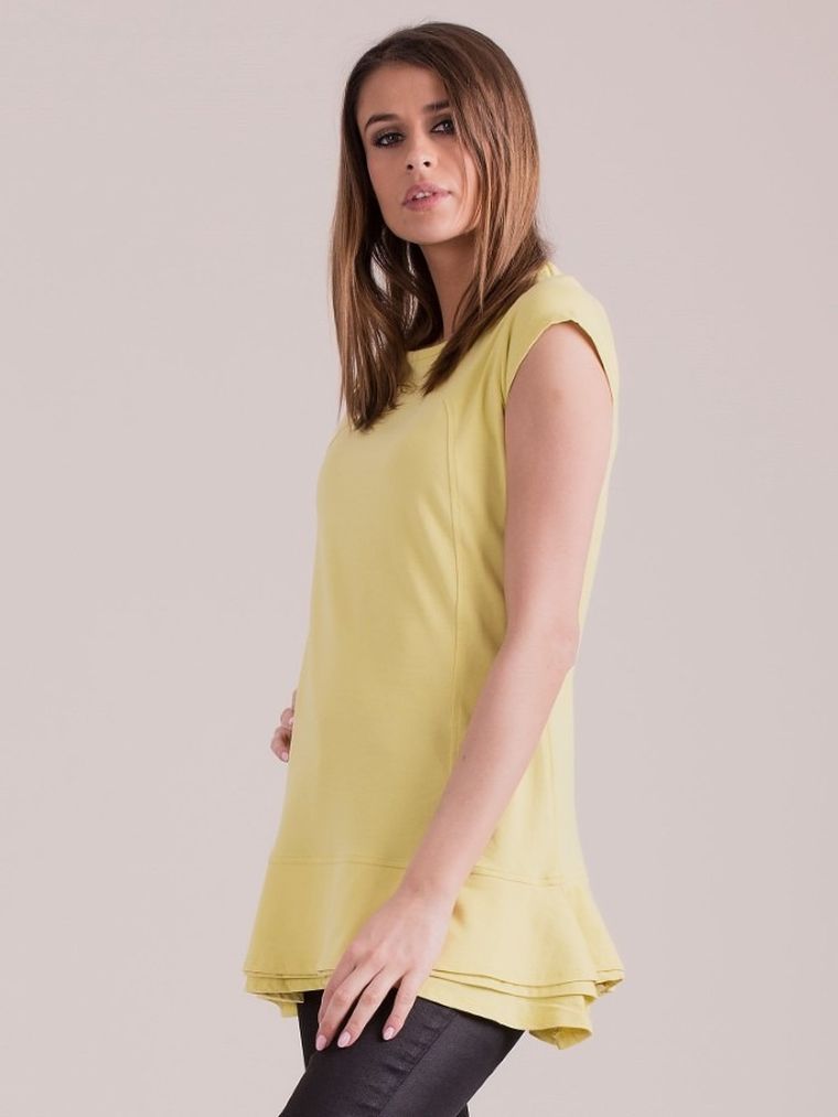 Bluzka damska z krótkim rękawem, żółta, Factory Price