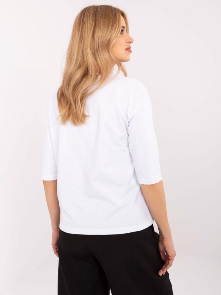 Bluzka damska z rękawem 3/4, biała, Calimera