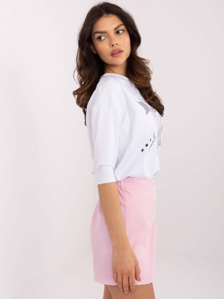 Bluzka damska z rękawem 3/4, biała, Calimera