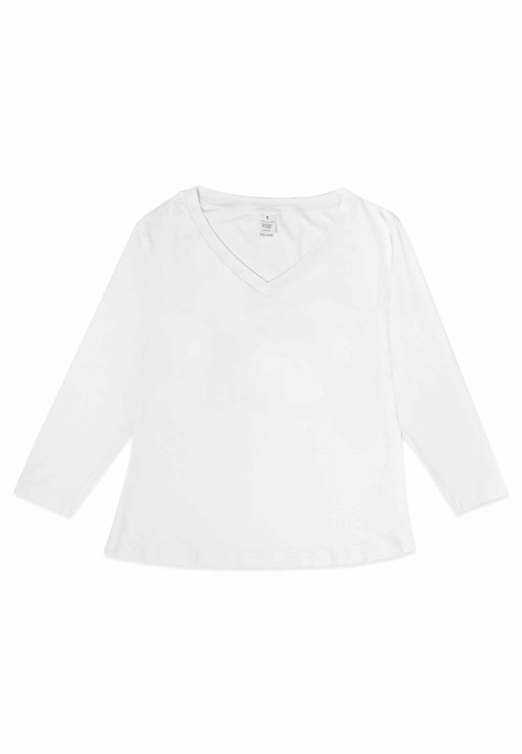 Bluzka damska z rękawem 3/4, biała, Golden Queen