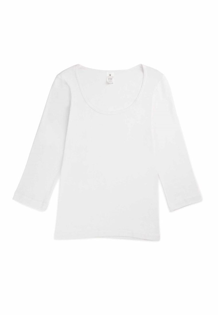 Bluzka damska z rękawem 3/4, biała, Golden Queen