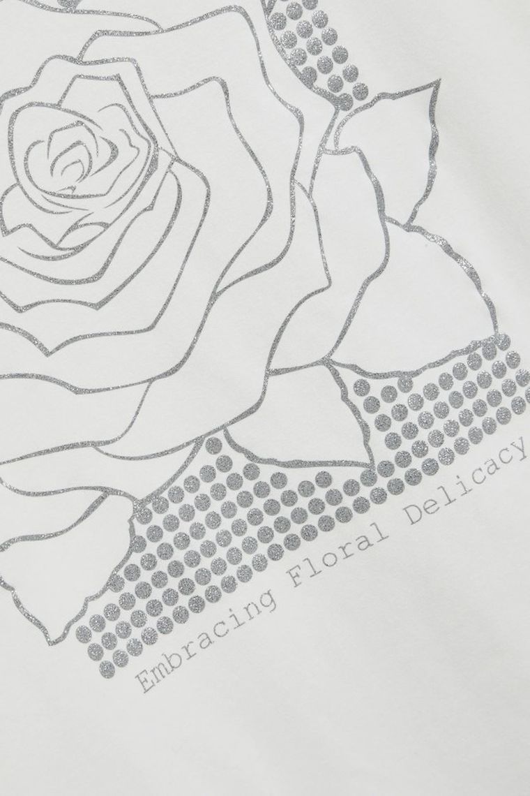 Bluzka damska z rękawem 3/4, biała, Moodo