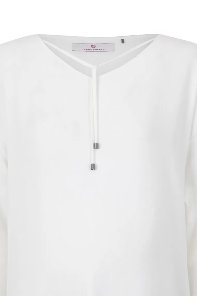 Bluzka damska z rękawem 3/4, ciążowa, ecru, Bellybutton