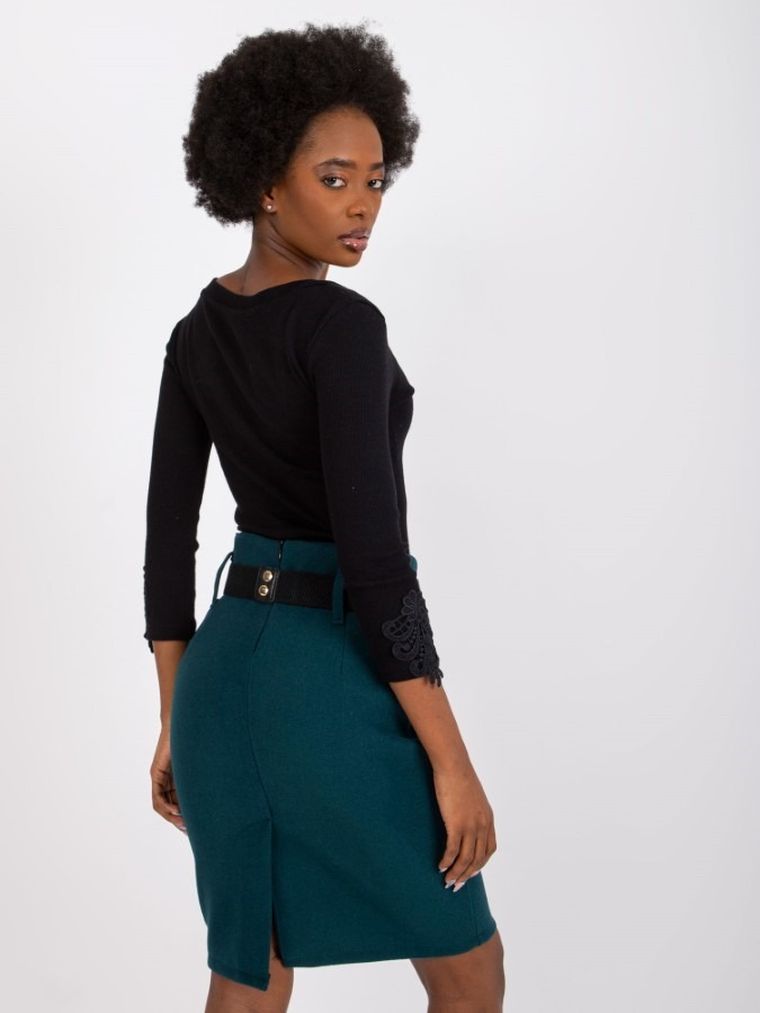 Bluzka damska z rękawem 3/4, czarna, Rue Paris