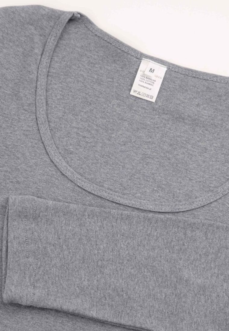 Bluzka damska z rękawem 3/4, szara, Golden Queen