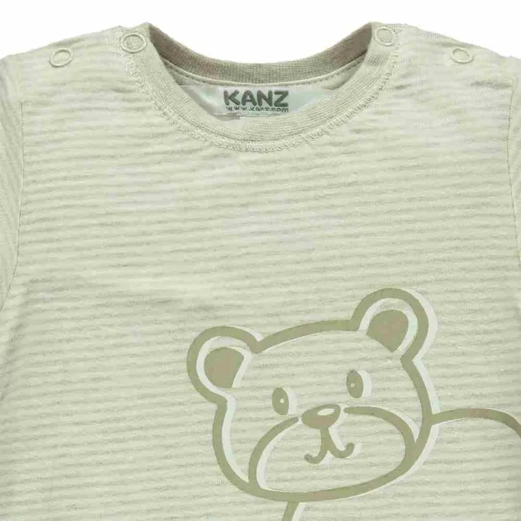 Bluzka dziecięca z długim rękawem, beżowa, Kanz