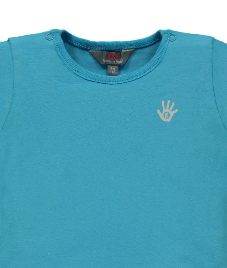 Bluzka dziecięca z długim rękawem, niebieska, Kanz