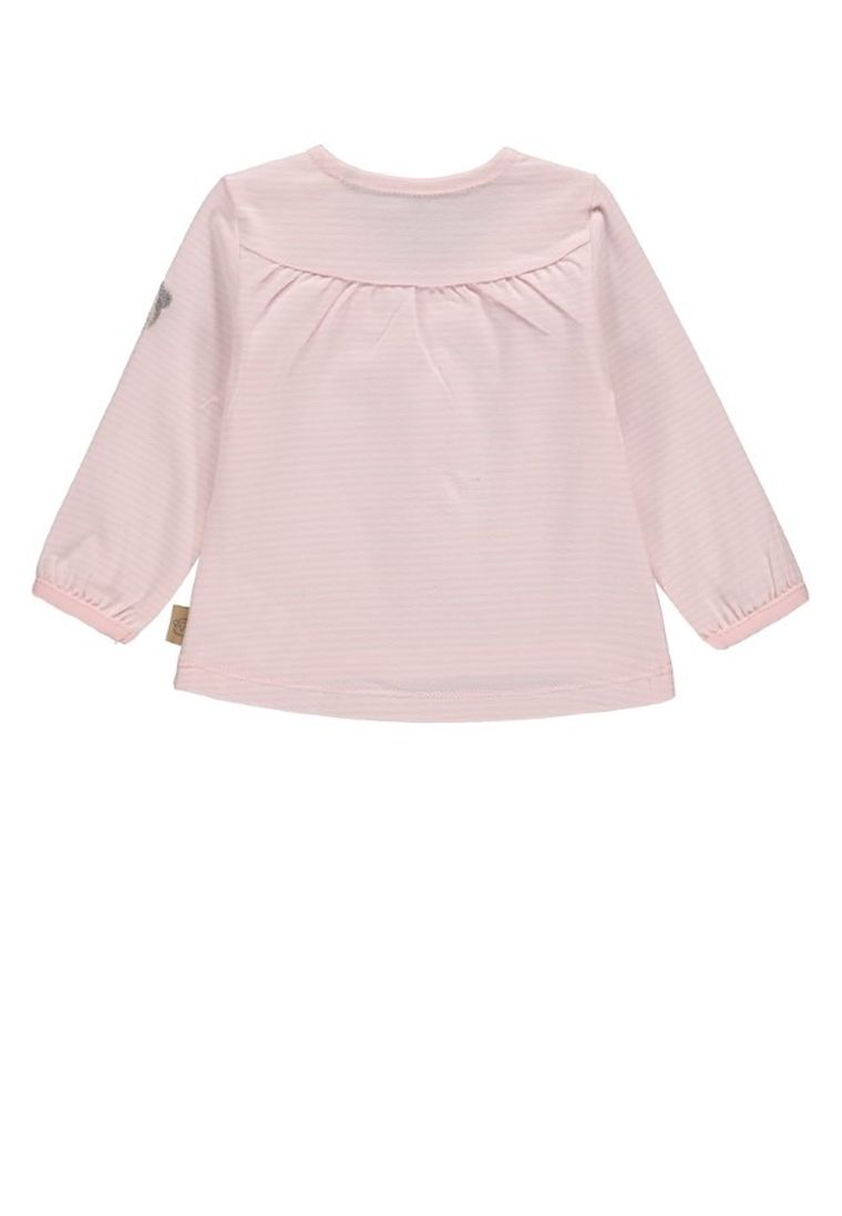 Bluzka dziewczęca z długim rękawem, bawełna organiczna, różowa, Bellybutton