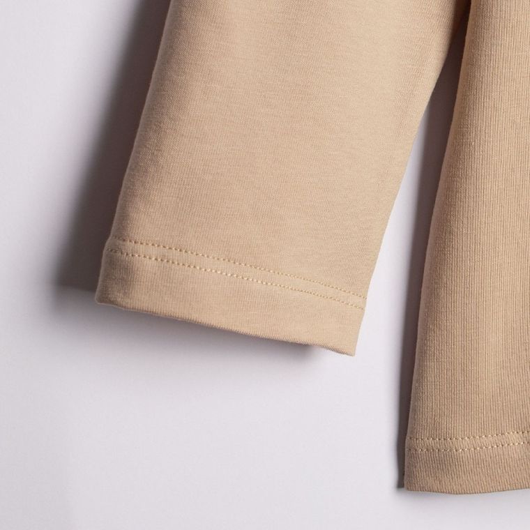 Bluzka dziewczęca z długim rękawem, beżowa, Nicol