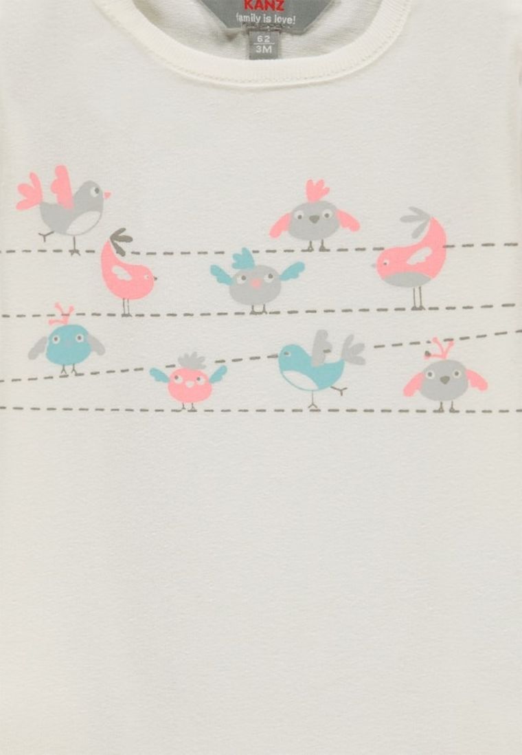 Bluzka dziewczęca z długim rękawem, biała, Kanz