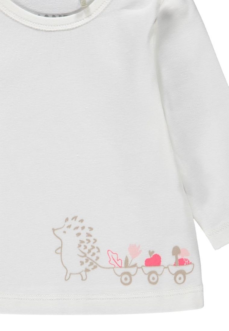 Bluzka dziewczęca z długim rękawem, biała, Kanz