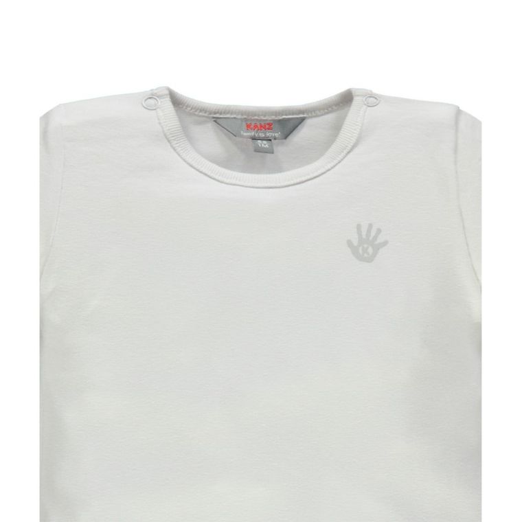 Bluzka dziewczęca z długim rękawem, biała, Kanz