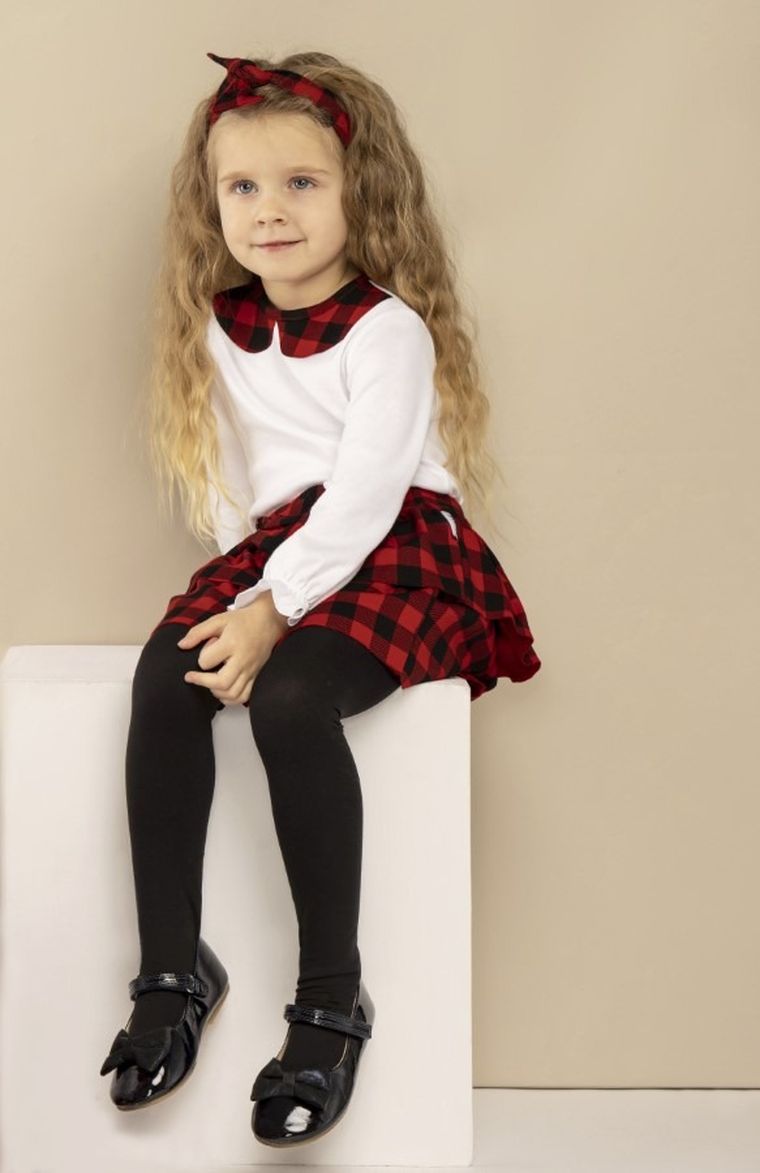 Bluzka dziewczęca z długim rękawem, biała, Nicol