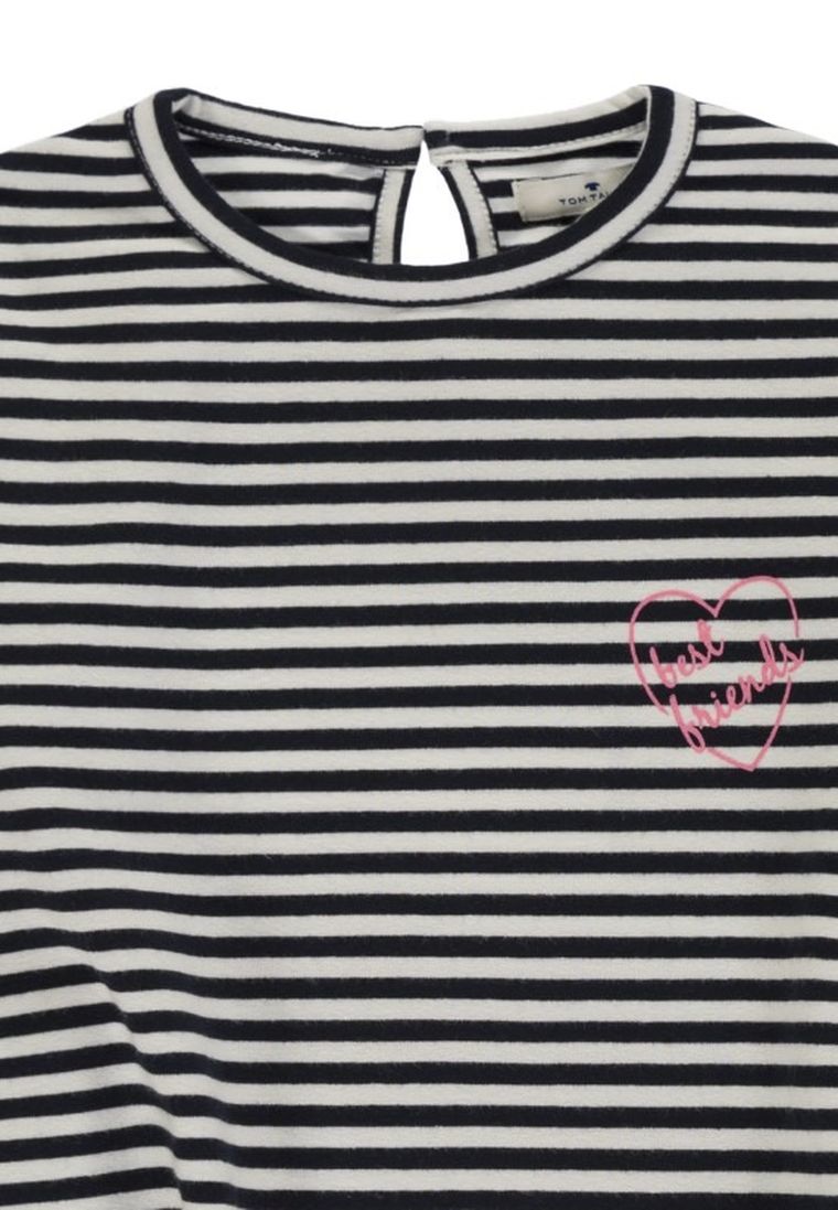 Bluzka dziewczęca z długim rękawem, biało-czarna, Tom Tailor