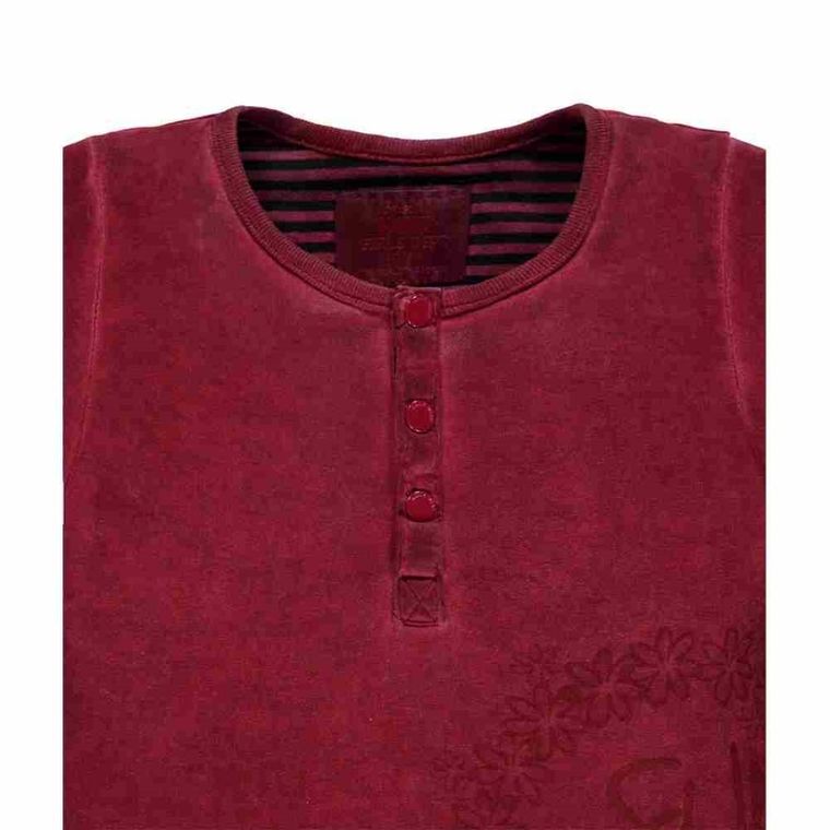 Bluzka dziewczęca z długim rękawem, bordowa, Kanz