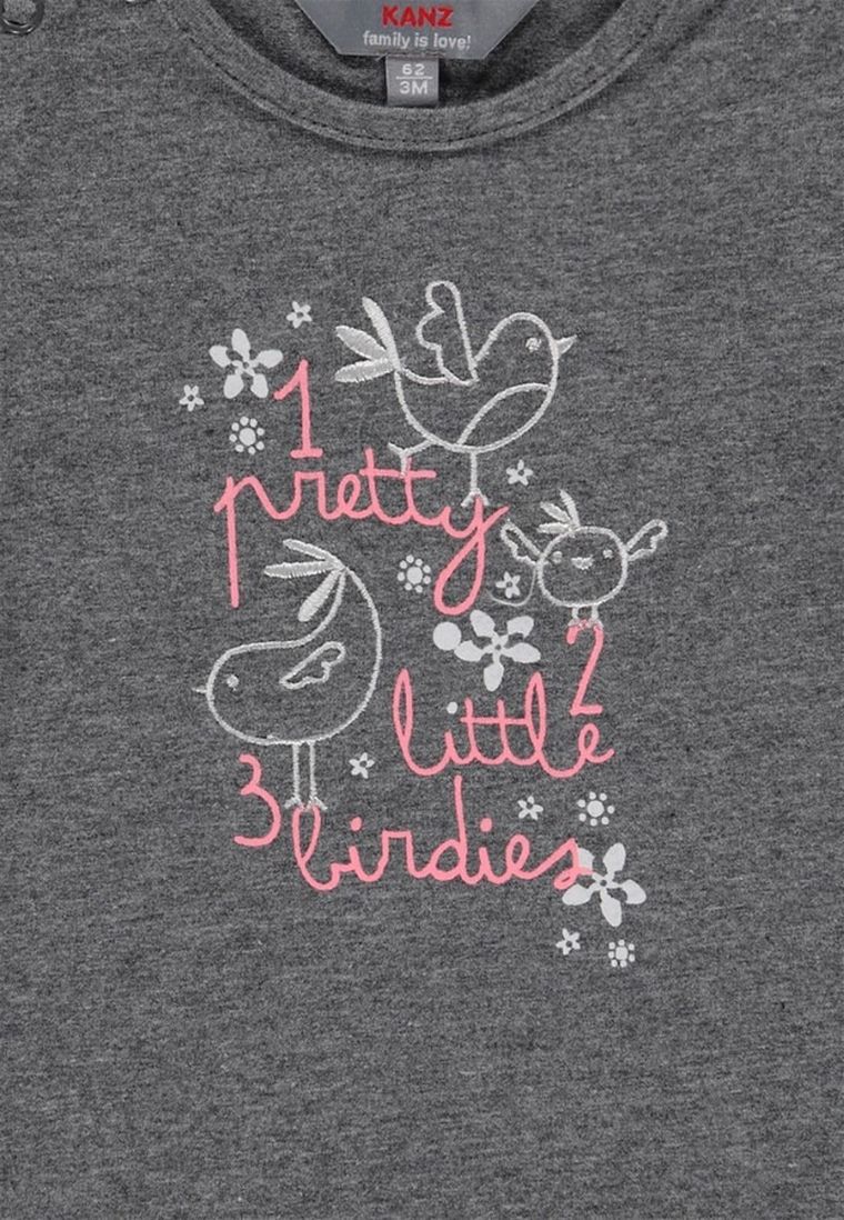 Bluzka dziewczęca z długim rękawem, ciemnoszara, Kanz