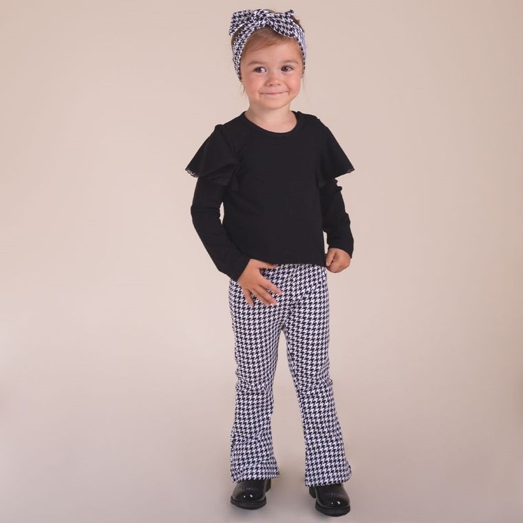 Bluzka dziewczęca z długim rękawem, czarna, Nicol