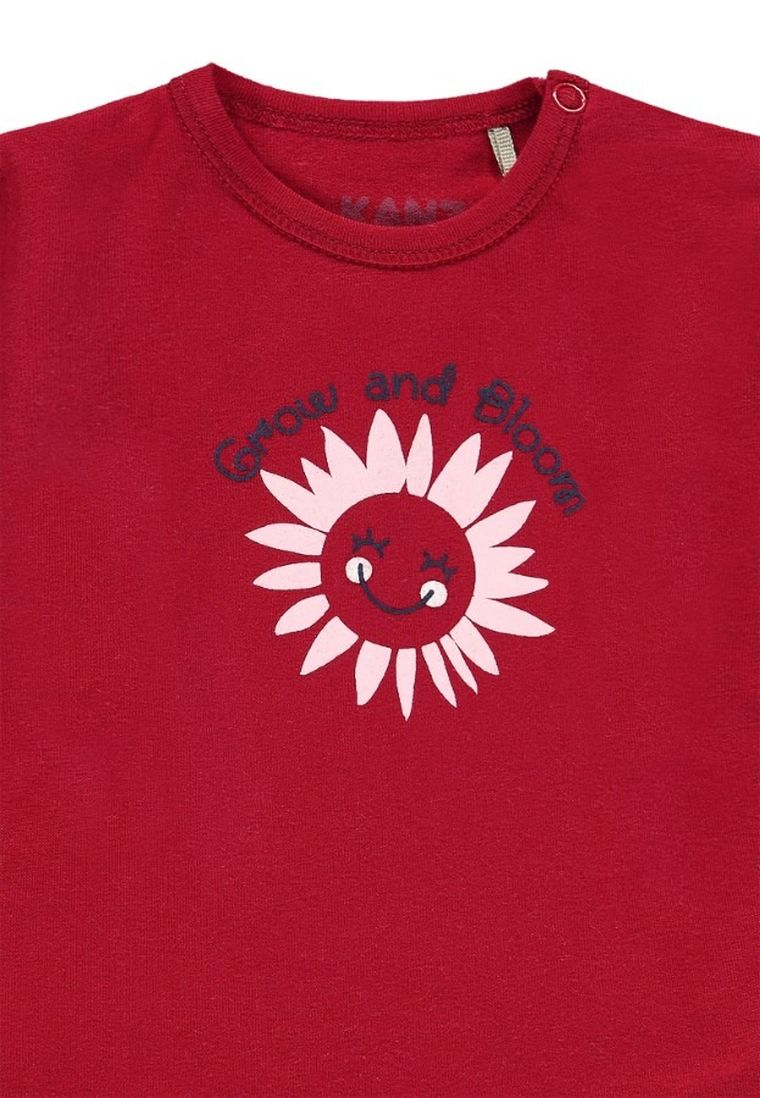 Bluzka dziewczęca z długim rękawem, czerwona, Kanz