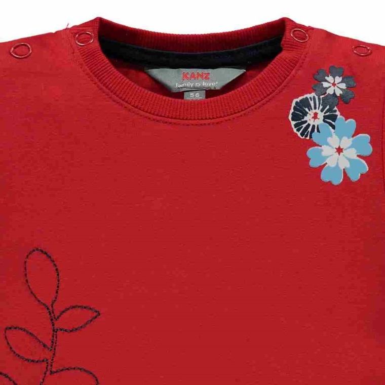 Bluzka dziewczęca z długim rękawem, czerwona, Kanz
