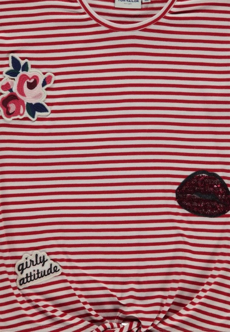 Bluzka dziewczęca z długim rękawem, czerwona, Tom Tailor