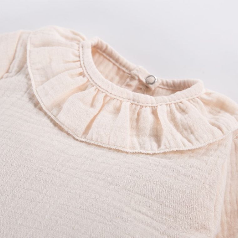 Bluzka dziewczęca z długim rękawem, ecru, Eevi