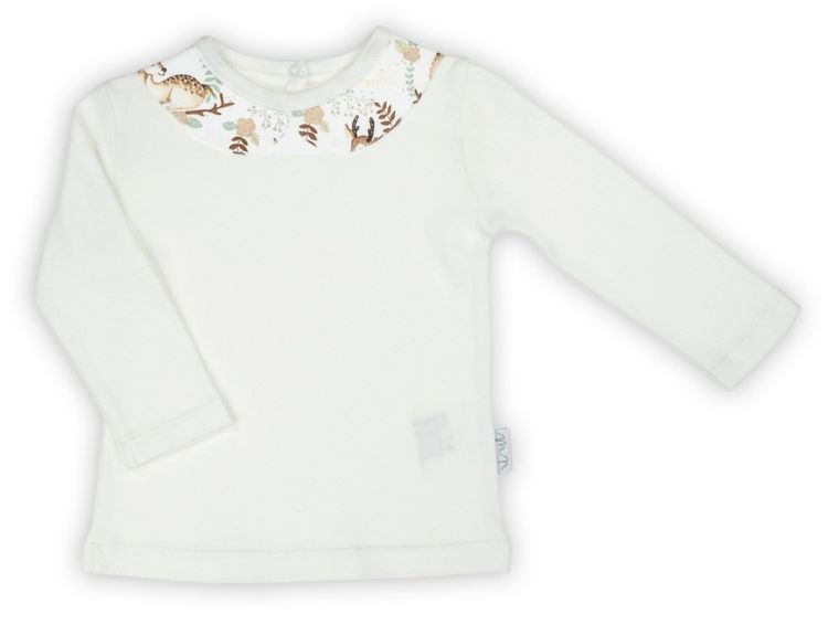 Bluzka dziewczęca z długim rękawem, ecru, Nicol