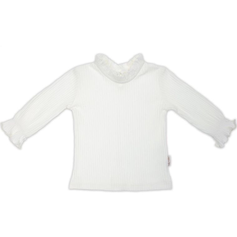 Bluzka dziewczęca z długim rękawem, ecru, Nicol