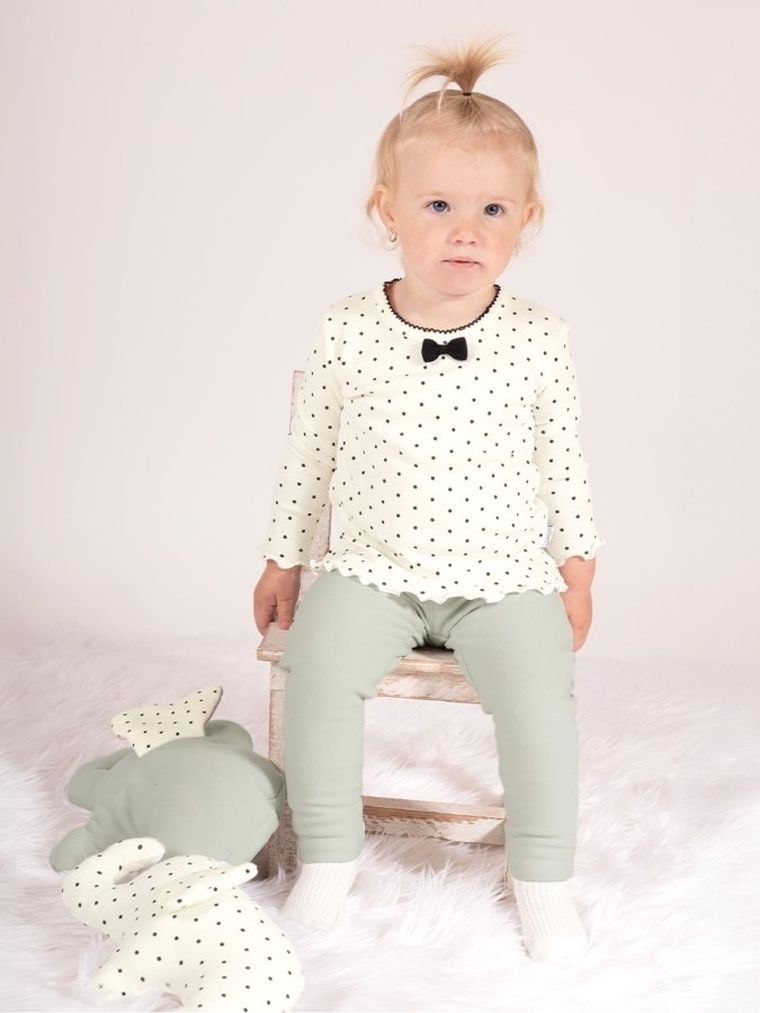 Bluzka dziewczęca z długim rękawem, ecru, Nicol